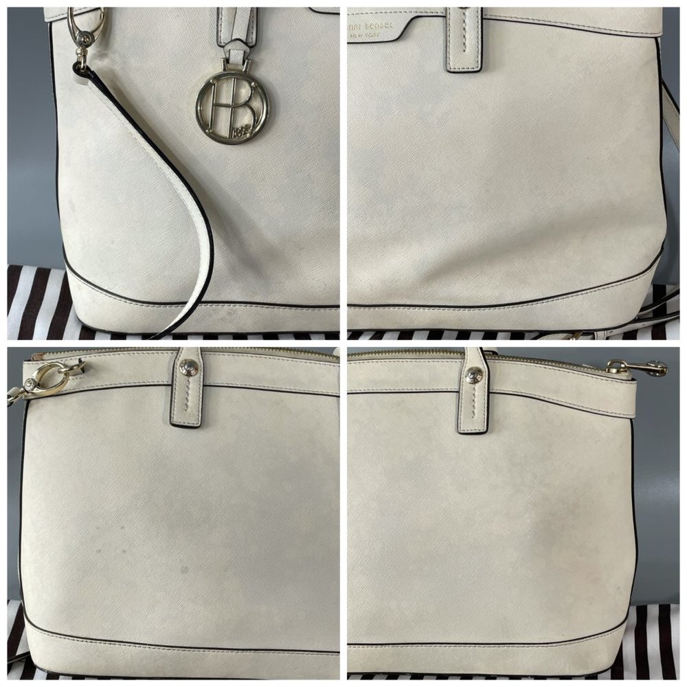 Henri Bendel Cream Satchel with Gold Accents - Picture 8 of 15